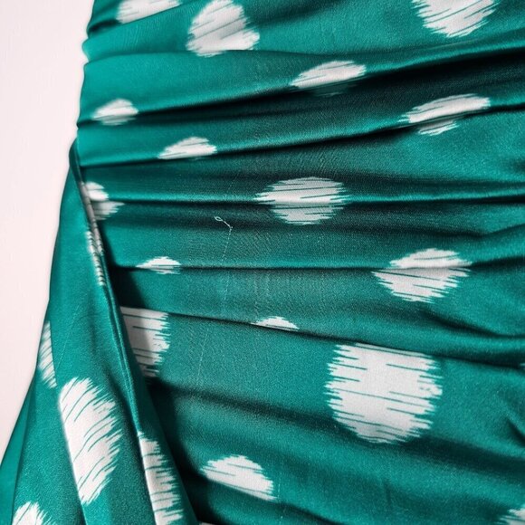 Hutch Polka Dots Strapless Pleated Blouse Back Zip Tie Back Stretch Womens 6 NWT - Picture 12 of 16